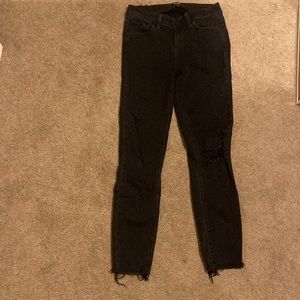 Paige denim black jeans size 26 distressed, skinny